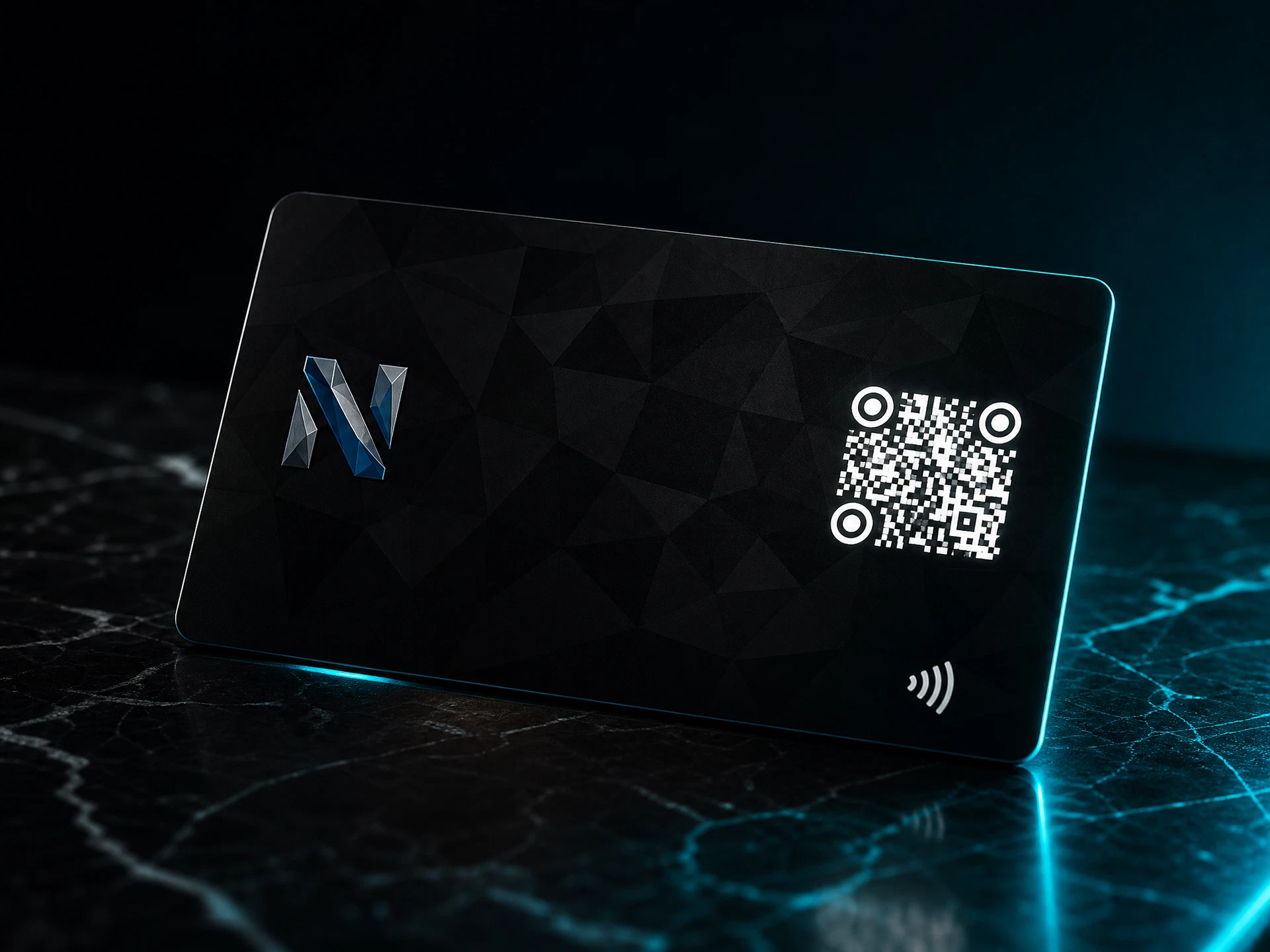 Notorium Card 3D Smart preto com NFC e QR Code